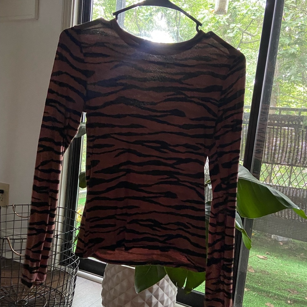Brown zebra print top